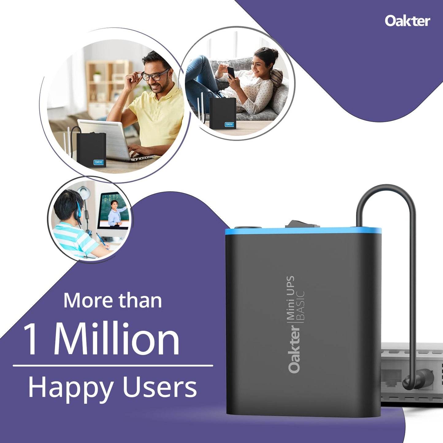Oakter Mini UPS Basic for WiFi Router Broadband Modem | Supports 12V-2A Routers. Backup Upto 3 Hours | WiFi Router UPS Power Backup During Power Cuts