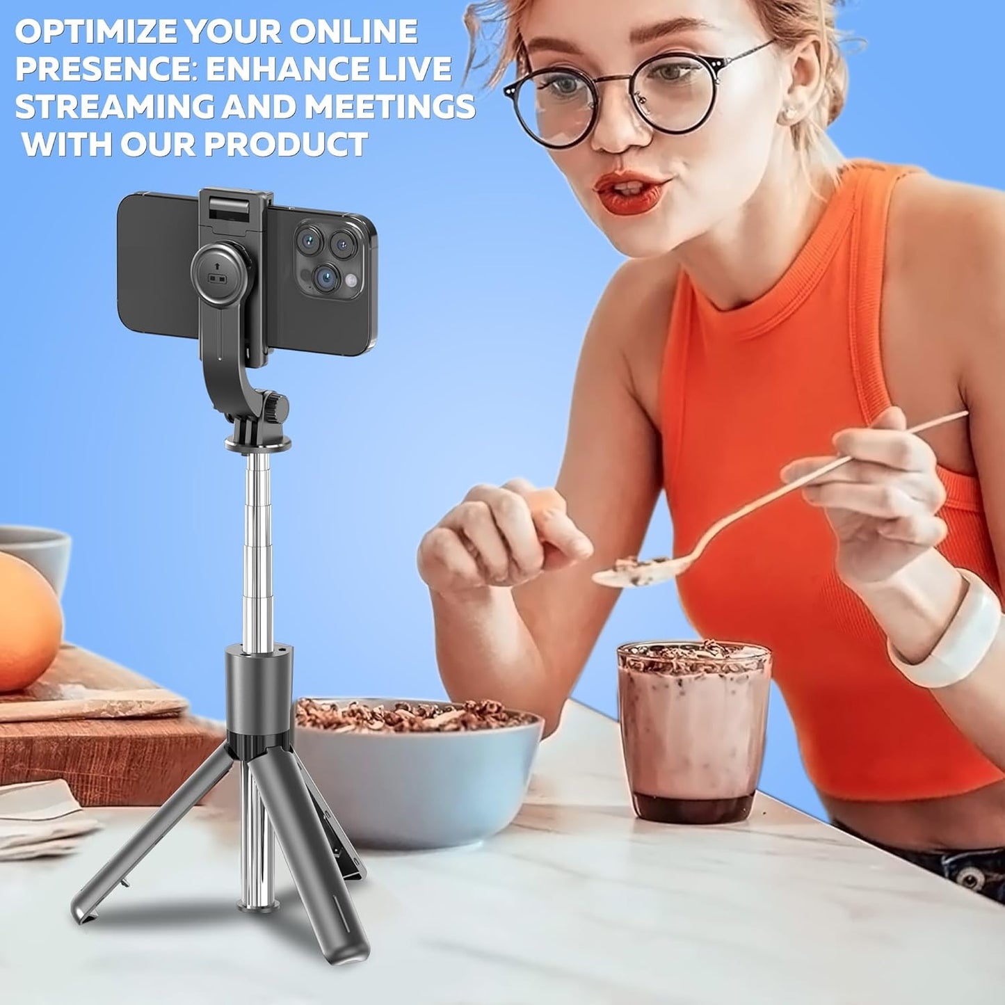 WeCool Bluetooth Extendable Selfie Sticks with Wireless Remote and Tripod Stand, 3-in-1 Multifunctional Selfie Stick with Tripod Stand