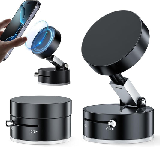 AMBLIC Magnetic Mobile Holder for Car, Phone Holder for Winshield and Dashboard with Secure Grip Car Phone Mount & Adjustable Foldable Strong Magnet Mount for All Smartphones