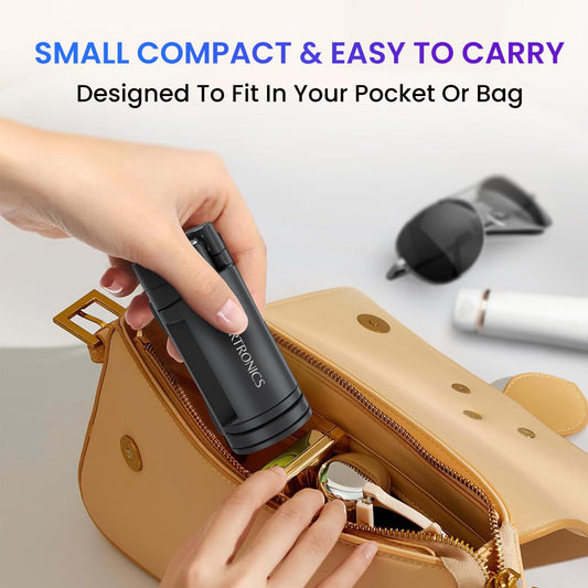 Portronics Mobot Clip Mobile Holder with 360° Adjustable Angles, Light Weight, Pocket Friendly, Mobile Stand for Table/Video Recording/Vlogging, Compatible with 4 to 6.4 inch Smartphones (Black)