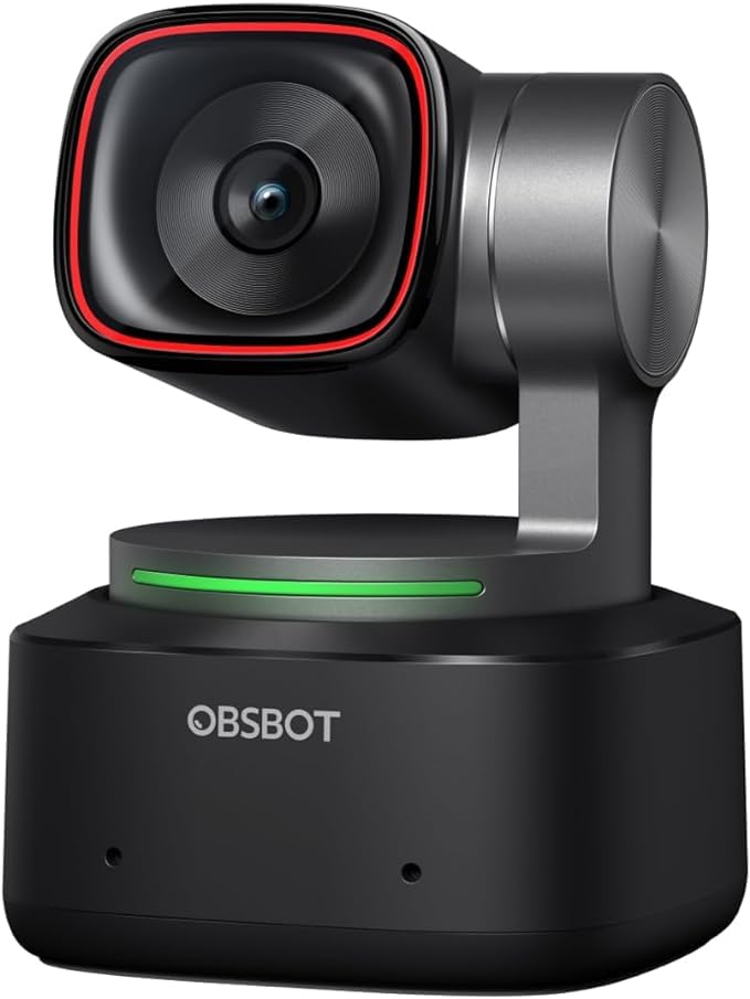 OBSBOT Tiny 2 4K Webcam with 1/1.5" Sensor, PTZ AI Tracking Multi- Mode, Auto Focus, Gesture Control, 60 FPS, Voice Control, HDR Light Correction, Webcam for PC, Streaming, Meeting