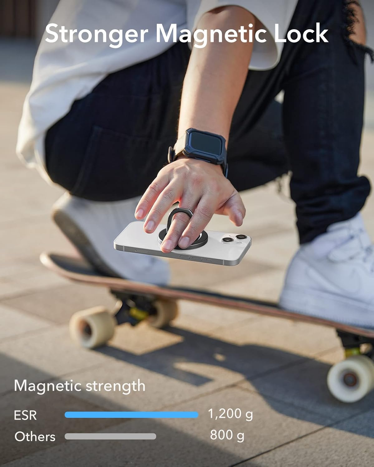 ESR for MagSafe Ring Holder, MagSafe Phone Grip, Magnetic Phone Ring Holder, Magnetic Phone Grip with 2-Way Adjustable Stand
