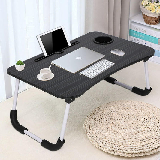 Foldable Wooden Mini Laptop Table for Bed, Smart Study Table with Drawer Kids & Adults