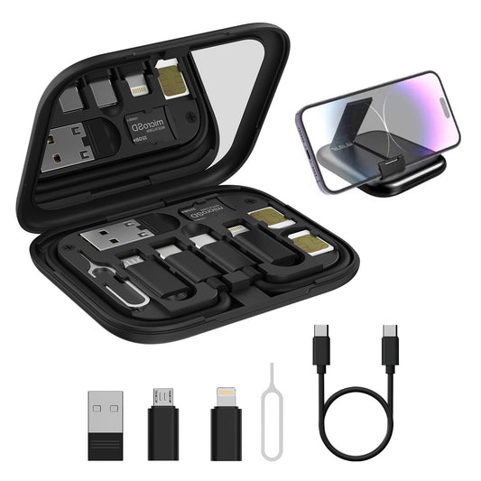Portronics Snapcase 60W Multifunctional Fast Charging Data Cable Kit, Conversion Set USB A & Type C to Male Micro